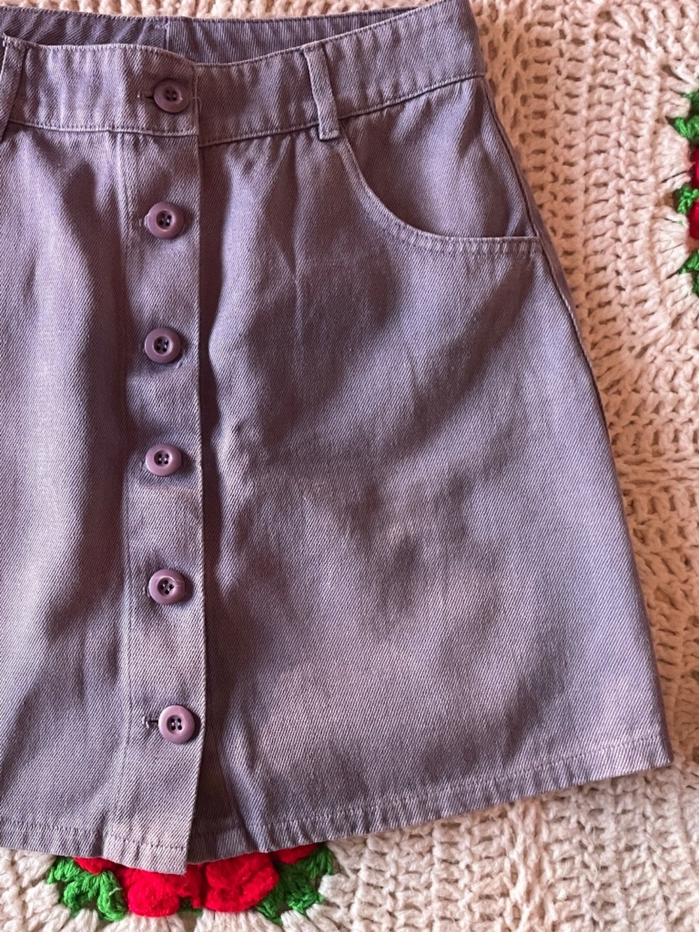 Lavender Jungmaven Mini Skirt, Small - Picture 3 of 5
